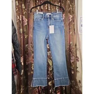 Flying Monkey High Rise Kick Flare Size 26 Side Slit Crop Jeans